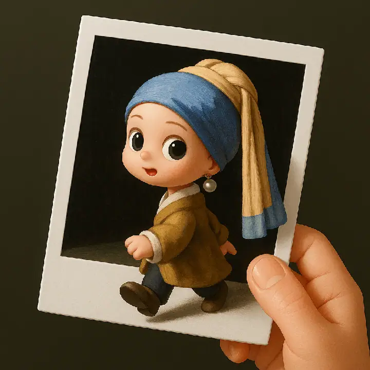 3D Q版人物立体相框 · @dotey 的来源效果图