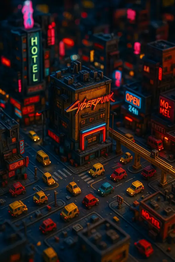 迷你 Cyberpunk 傾斜移軸景觀 · terry623 的来源效果图