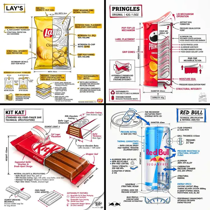 带品牌色标注的零食结构拆解图 · @TechieBySA 的来源效果图