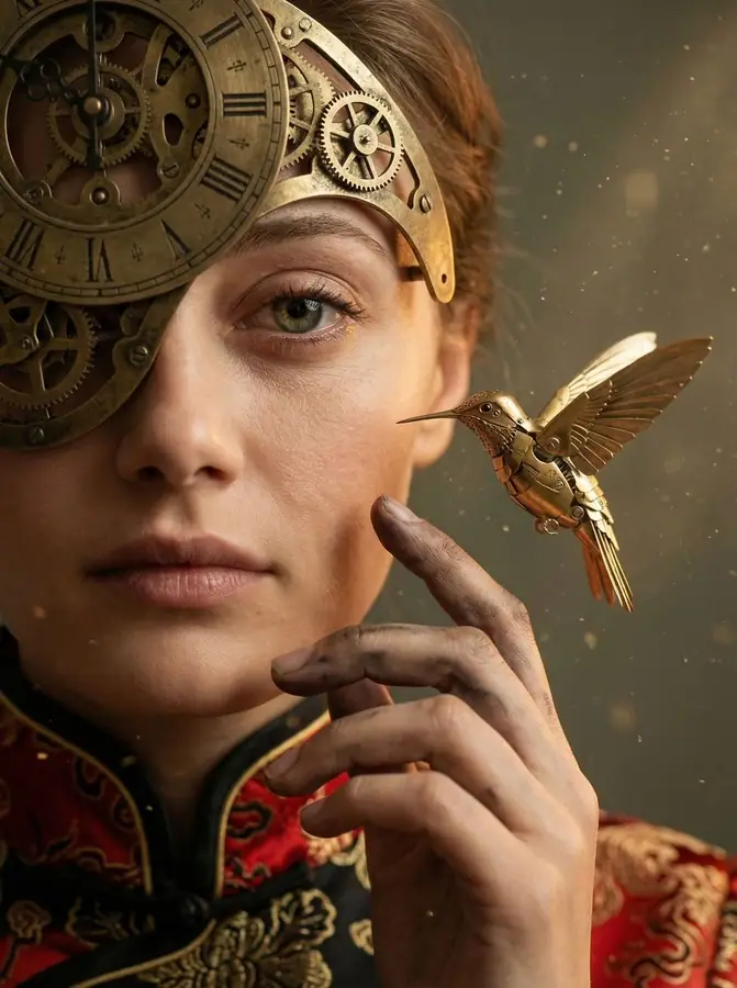 机械钟表与人脸融合微距 · timedoctor.eth 的来源效果图