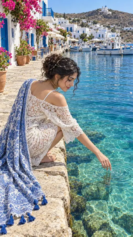 希腊岛屿旅行人像对比 · Ayushi Srivastava 的来源效果图