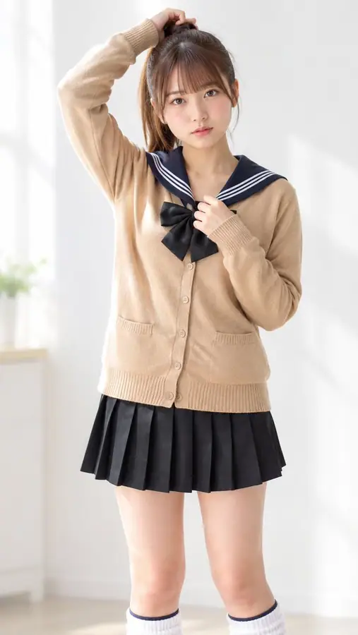 极简室内马尾辫人像 · 川越あい(ラブりんって呼んでෆ) 的来源效果图