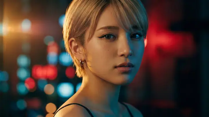 戏剧性光影的电影感人像 · Saki H. 咲希 的来源效果图