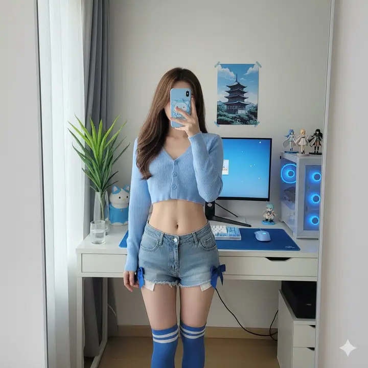 蓝色御宅房间镜子自拍 · 宝玉 的来源效果图
